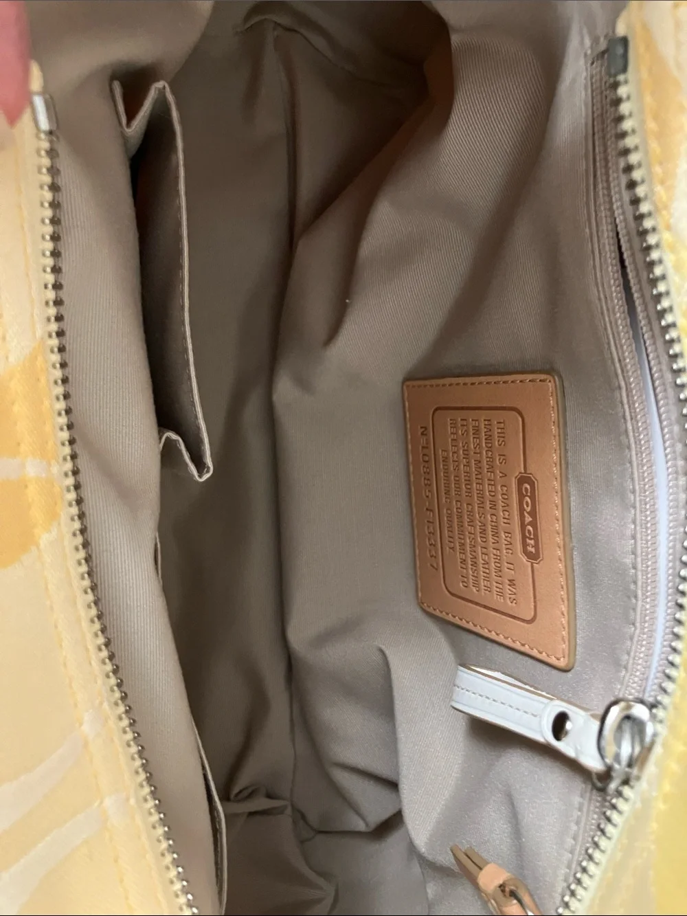 NWT  2 pc Coach yellow hampton bag & makeup bag
